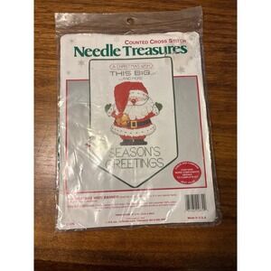 Christmas Counted Cross Stitch Needles Treasures Kit A Christmas Wish Banner